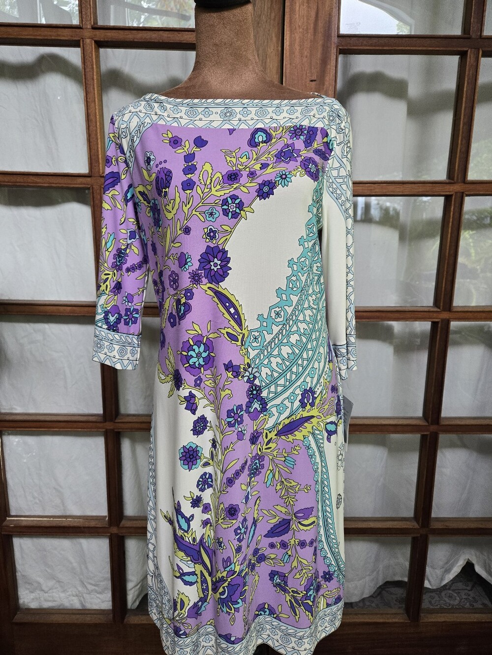 Donna Morgan Lavender Floral Midi Dress